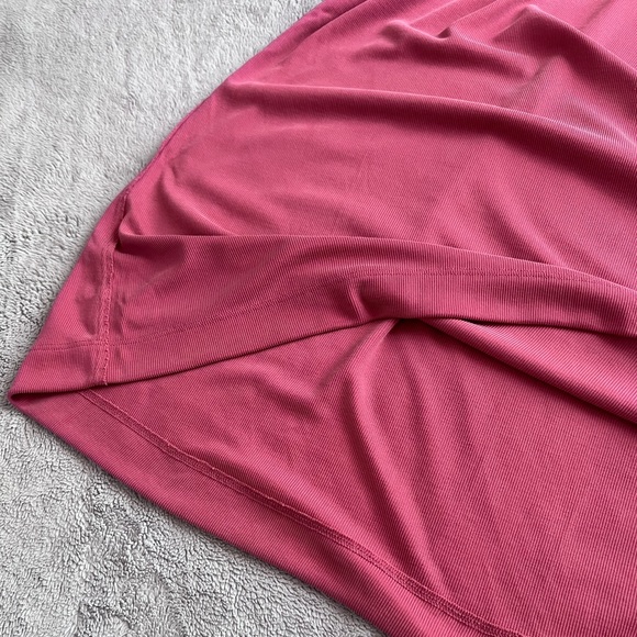 Anthropologie Saturday Sunday Waisted Cupro Ribbed Side Tie Dress Rose Pink Sz S - Picture 14 of 15